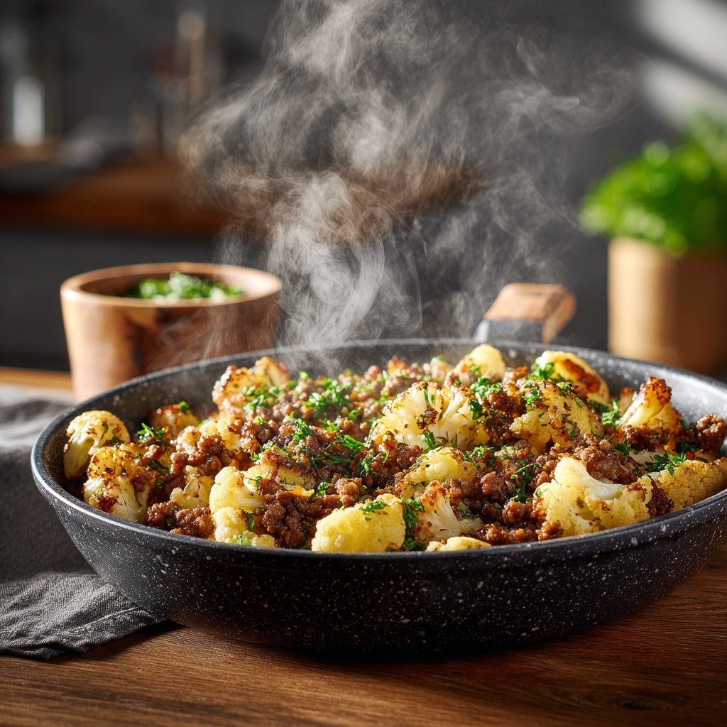 Blumenkohl Hackfleisch Pfanne