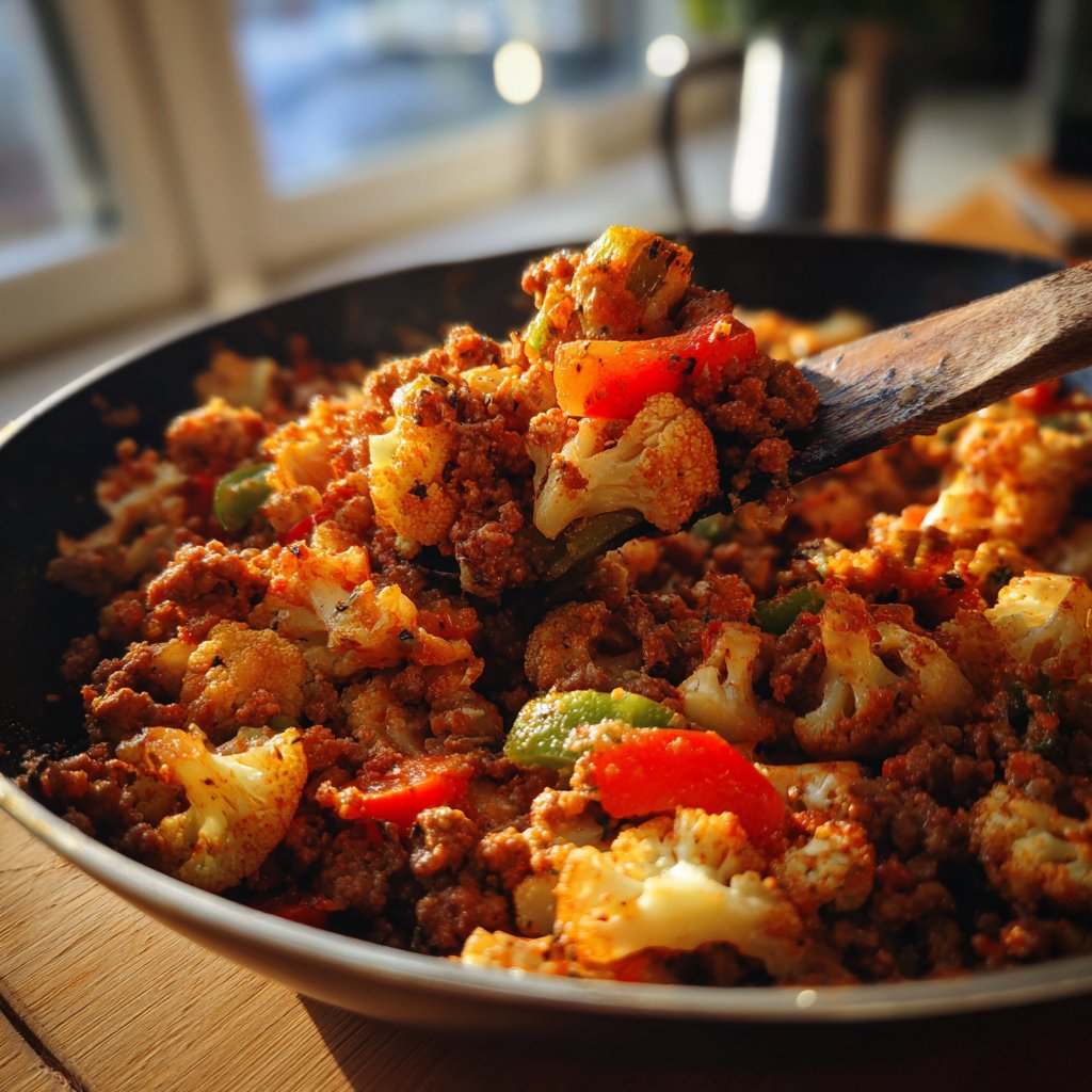 Hackfleisch Blumenkohl Pfanne
