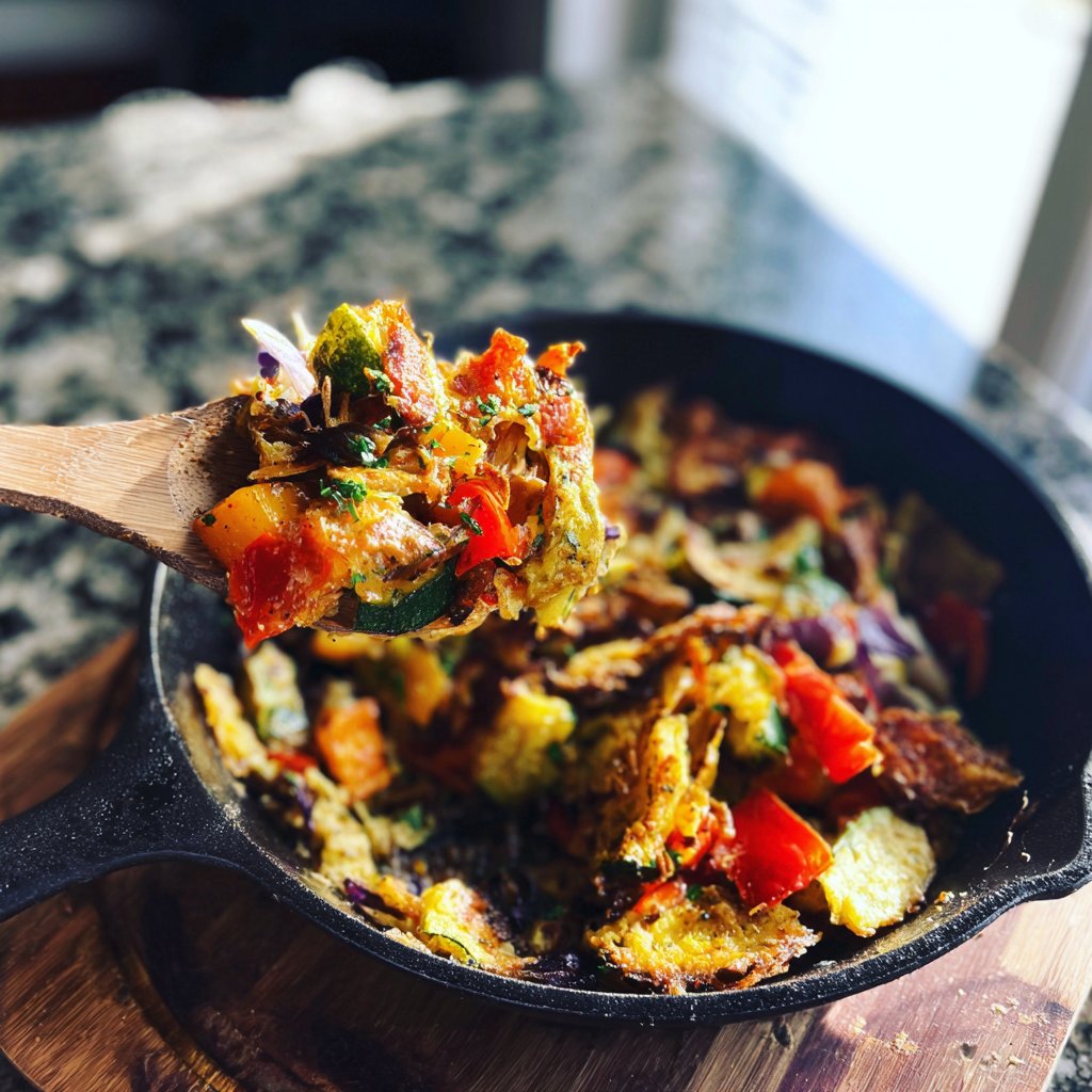 Mittagessen vegetarisch aus der Pfanne