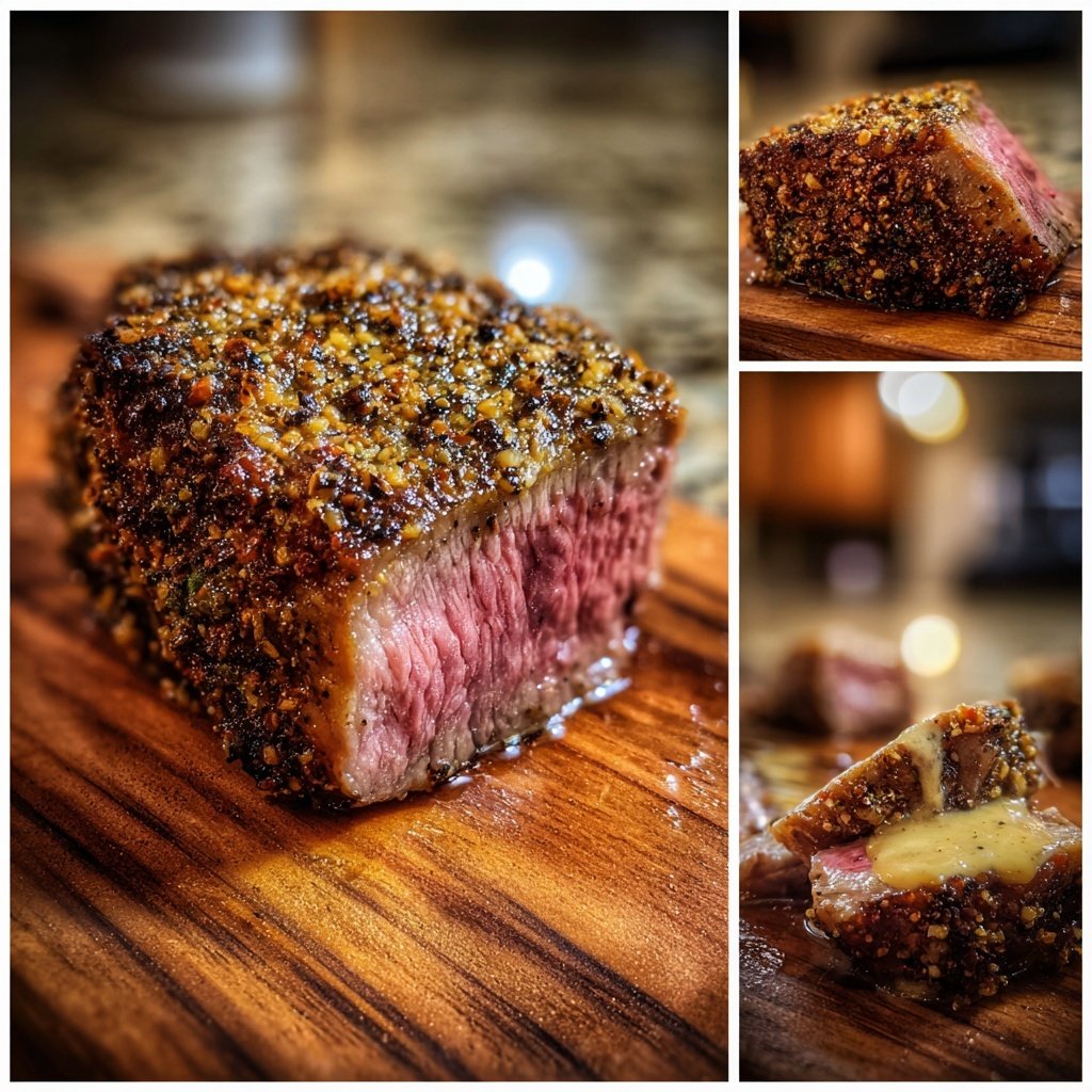 Gegrilltes Rindersteak Mit Senf Kruste