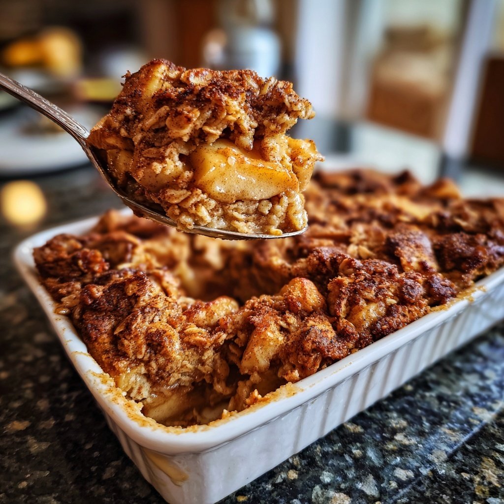 Gesunde Apfel-Zimt gebackene Haferflocken