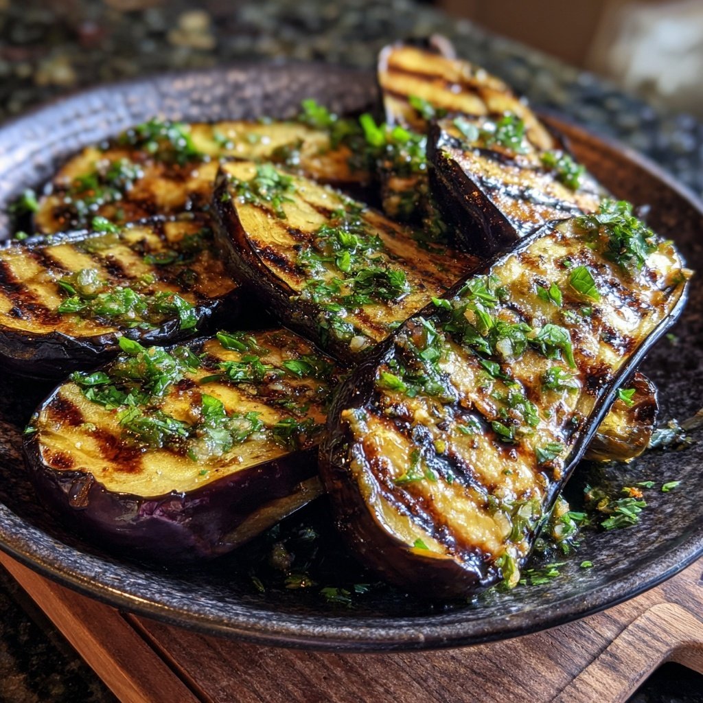 Gegrillte Auberginen Mit Knoblauch