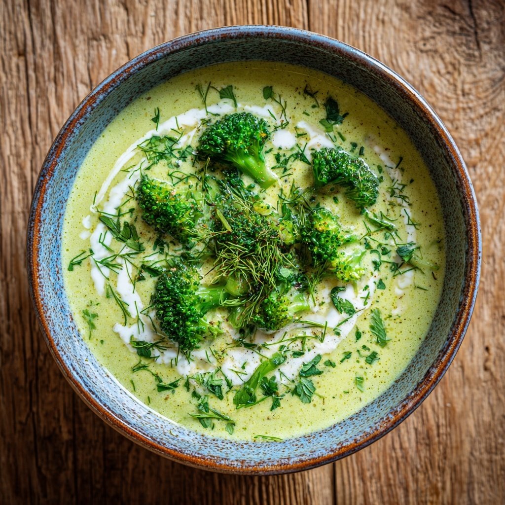 Brokkoli Suppe Mit Frischkäse Und Kräutern