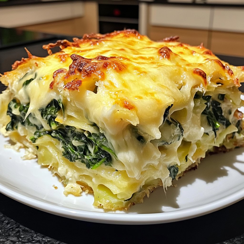 Kartoffelauflauf mit Spinat