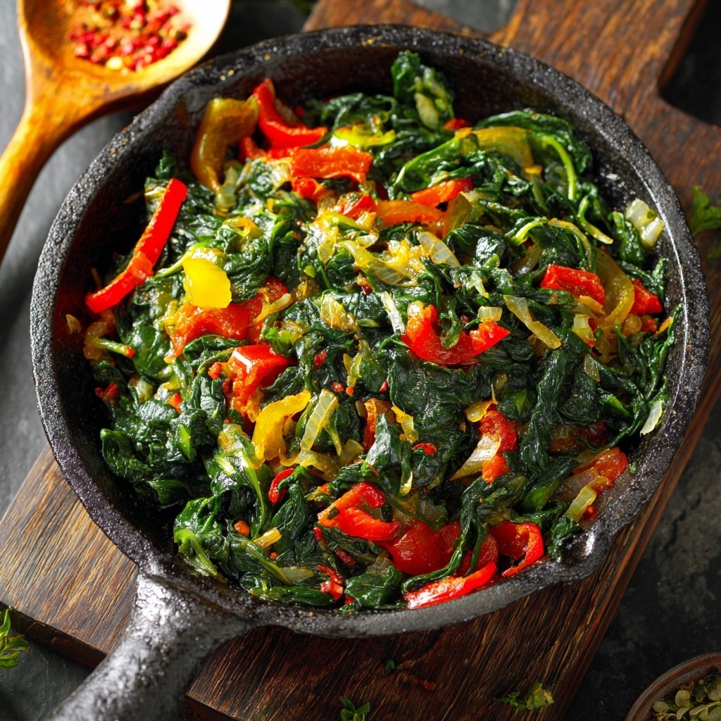 Vegetarische Spinat Pfanne