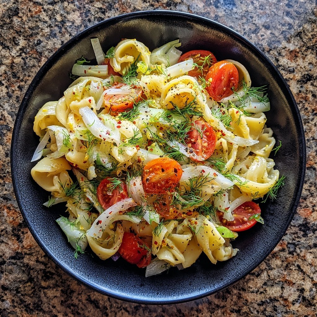 Mediterraner Nudelsalat Mit Fenchel